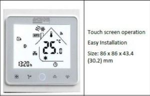 ACSON AW02-TM ROOM THERMOSTAT (95~240VAC, 50/60HZ) (2-PIPE SYSTEM, DELAY ON)(REPLACED:AC8100/AC3000)