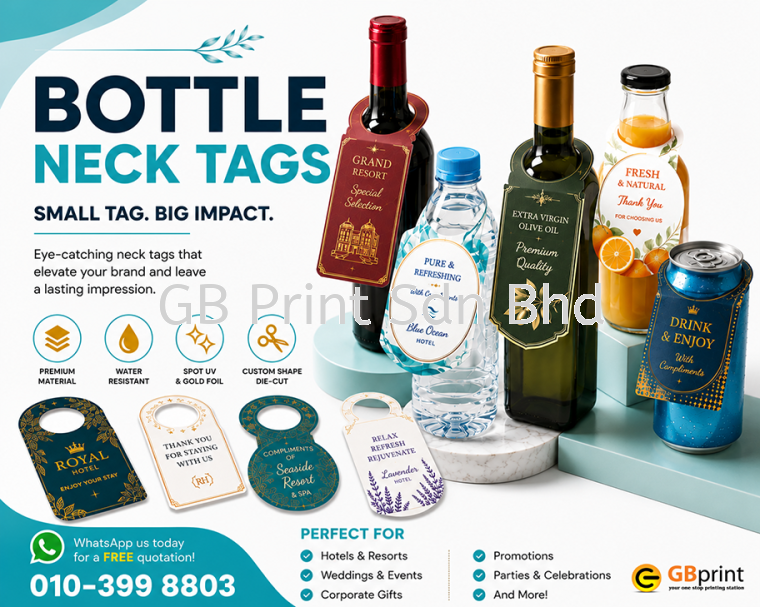 Bottle Neck Tags Printing