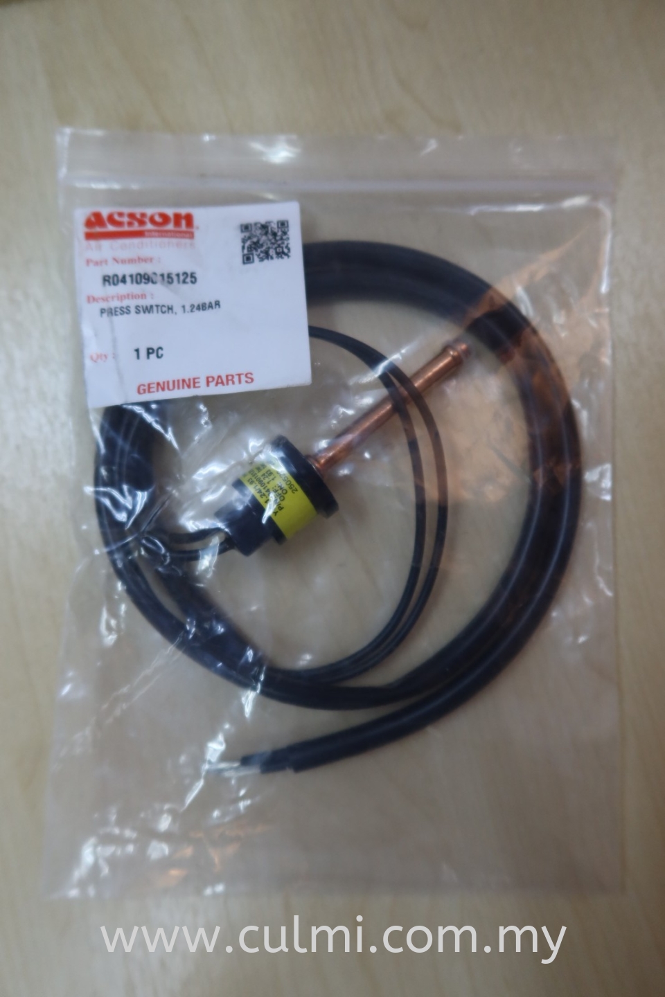 YORK/ACSON R04109015125 PRESS SWITCH LOW 1.24 BAR (OFF) 1.93 BAR (ON) N/C EXPORT (YSL/MYSS) (MYSS150