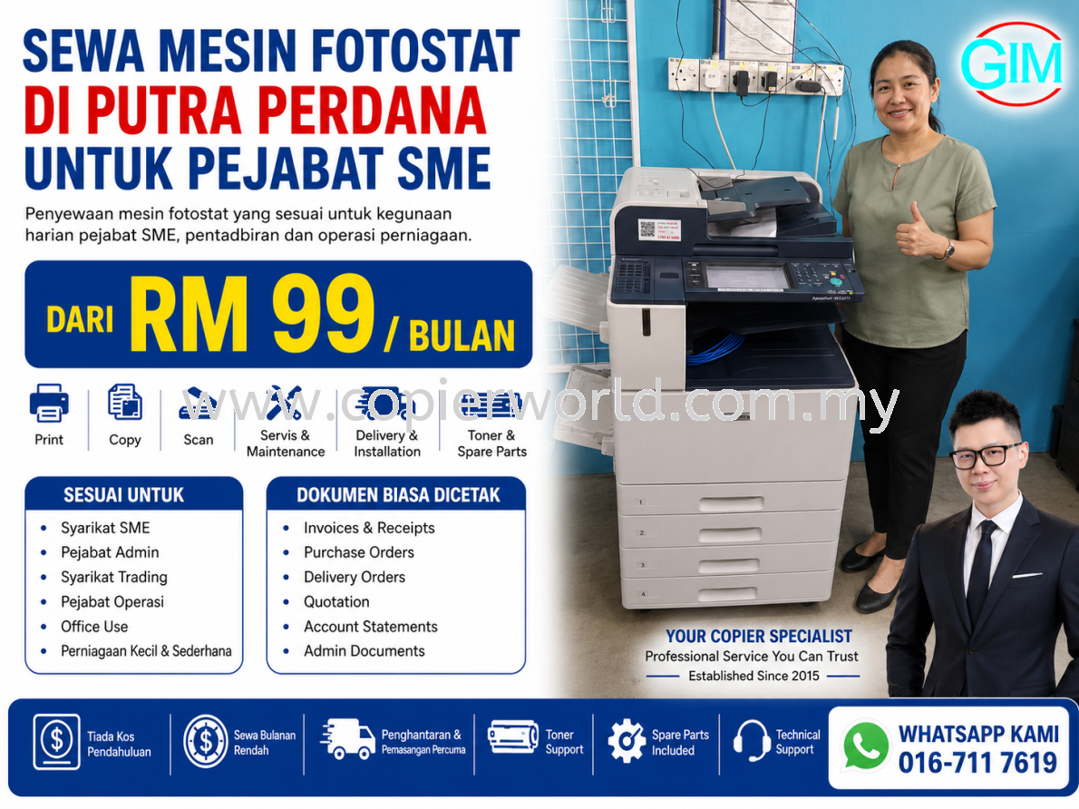 Sewa Mesin Fotostat di Putra Perdana untuk Pejabat SME | Sewa Mesin in Selangor