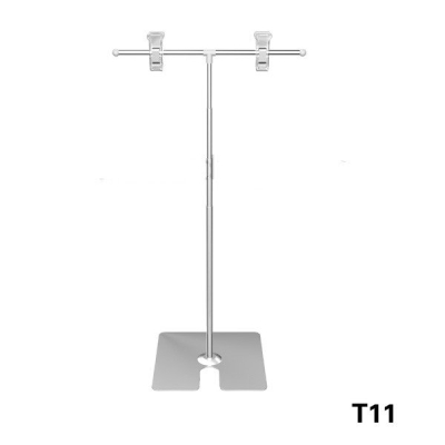 652031 - SQUARE METAL BASE T TYPE w 2 CLIP ADJ. H80cm (T11) 