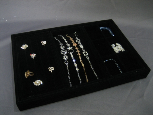 540001BK - Jewelry Tray 3 in 1 35x25x3cm (BLACK)