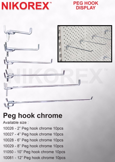 880001-880006 PEG HOOK CHROME (10PCS)