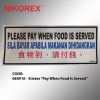 681016 - Sticker ˇ°Pay When Food Is Servedˇ± STICKER SIGNAGE SALES & PROMOTION CARDS
