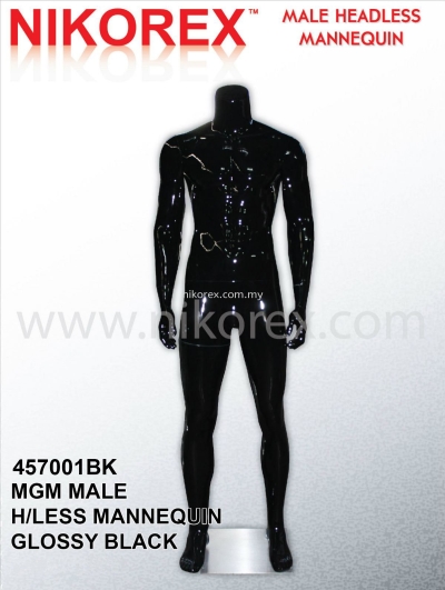 457001BK - MALE FIBER HEADLESS MANNEQUIN G. BLACK (MGM 1H)