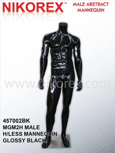 457002BK - MALE FIBER HEADLESS MANNEQUIN G. BLACK (MGM 2H)