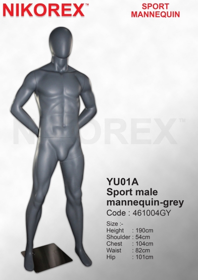 461004GY - MALE SPORT/M (EGG FACE) MATTE GREY (YU01A)