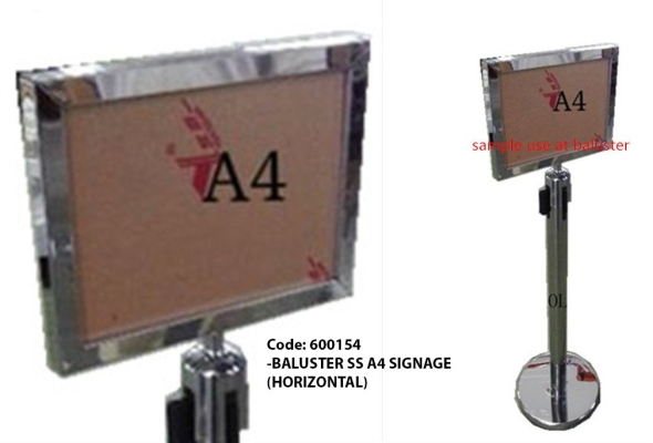 600154 -BALUSTER SS A4 SIGNAGE (HORIZONTAL)