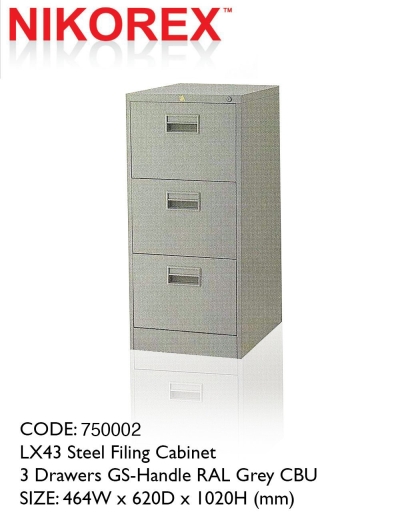 750002 - 3 DRAWERS FILING CABINET (LX43) 18.5"L