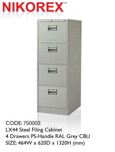 750003 - 4 DRAWERS FILING CABINET (LX44) 18.5"L