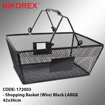 172003 - Shopping Basket (Wire) Black L 42x30cm