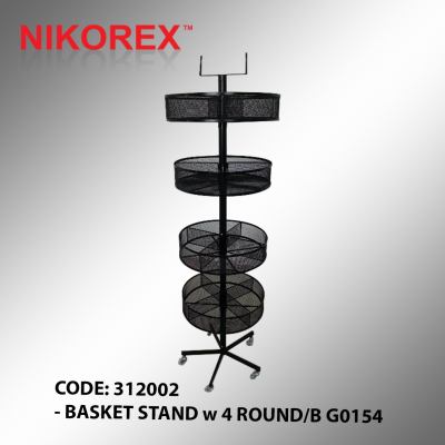 312002 - BASKET STAND w 4 ROUND/B G0154