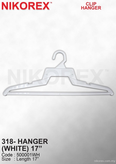 500001WH - HANGER 318 WHITE 18" (12pcs)