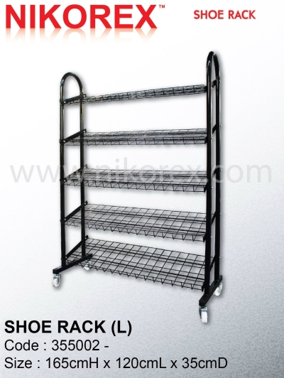 355002 - SHOE RACK (L) 165cmH x 120cmL x 35cmD 