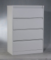 Lateral 4 Drawers Light Grey (Steel) Cabinet