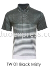 TW 01 Black Misty Golf T Shirt Baju Polo T shirt Sublimation- Ready Made Baju Uniform Ready Made Promosi