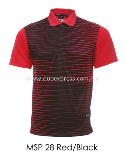 MSP 28 Red Black Collar T Shirt