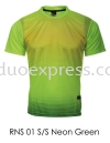 RNS 01 SS Neon Green Jersi t shirt Sublimation- ReadyMade Baju Uniform Ready Made Promosi