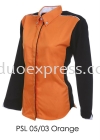 PSL 05 03 Orange Ladies Corporate Shirt Baju F1 Korporat Ladies Ready Made Baju Uniform Ready Made Promosi