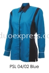 PSL 04 02 Blue Ladies Corporate Shirt Baju F1 Korporat Ladies Ready Made Baju Uniform Ready Made Promosi