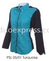 PSL 05 01 Turquoise Ladies Corporate Shirt Baju F1 Korporat Ladies Ready Made Baju Uniform Ready Made Promosi