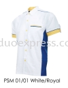 PSM 01 01 White Royal Blue Unisex Corporate Shirt Baju F1 Korporat Unisex Ready Made Baju Uniform Ready Made Promosi