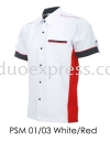 PSM 01 03 White Red Unisex Corporate Shirt Baju F1 Korporat Unisex Ready Made Baju Uniform Ready Made Promosi