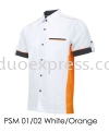 PSM 01 02 White Orange Unisex Corporate Shirt Baju F1 Korporat Unisex Ready Made Baju Uniform Ready Made Promosi