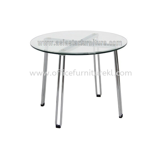 FURA ROUND COFFEE TABLE C/W TEMPERED GLASS TABLE TOP -  coffee table Wangsa Maju | coffee table Kepong | coffee table Segambut