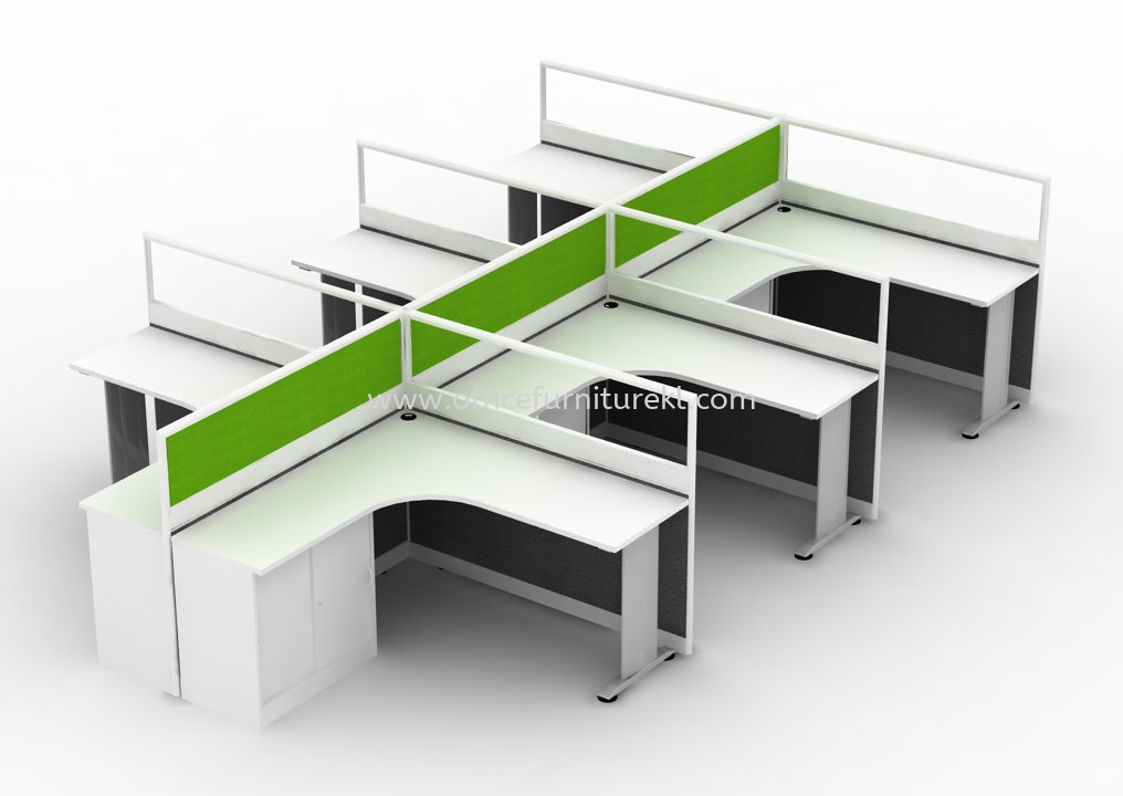 CLUSTER OF 6 OFFICE PARTITION WORKSTATION - Partition Workstation Bukit Jelutong | Partition Workstation Shah Alam | Partition Workstation Solaris