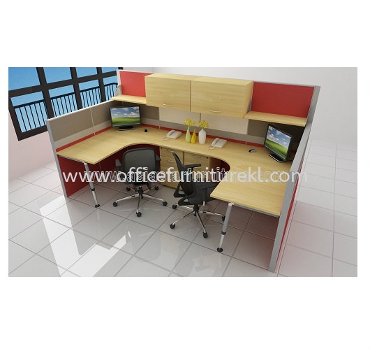 CLUSTER OF 2 OFFICE PARTITION WORKSTATION -  Partition Workstation Damansara Mutiara | Partition Workstation Dataran Sunway | Partition Workstation Jalan Yap Kwan Seng