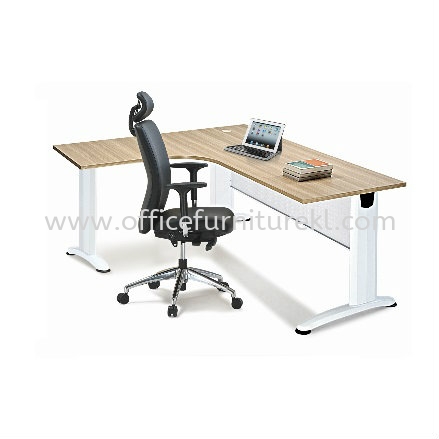 BERLIN MEJA PEJABAT / TULIS BENTUK L ABL 1815 (Color Boras Ash) - L-shape office table Pusat Perniagaan Temasya | L-shape office table Lestari Puchong | L-shape office table Lestari Perdana