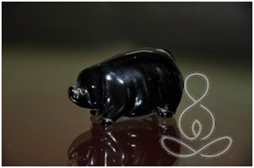 Obsidian Pig 2'' Black Crystal Healing Stone Piglet