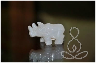 Onyx Rhino 2'' White Crystal Rhinoceros Figurine