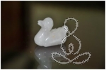 Quartz Duck 1.5'' Snow White Crystal Bird Statue Animals Crystal and Gemstones Store