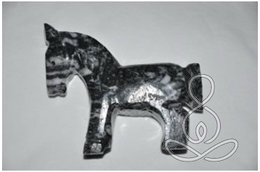 Onyx Horse 4'' Black White Crystal Healing Figurine