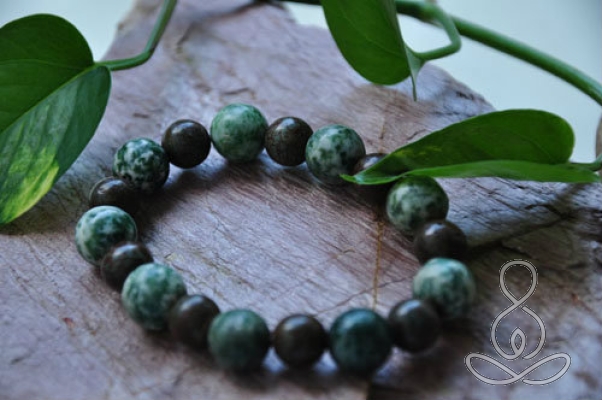 In the Woods Bracelet Green Forest Jasper Stretch