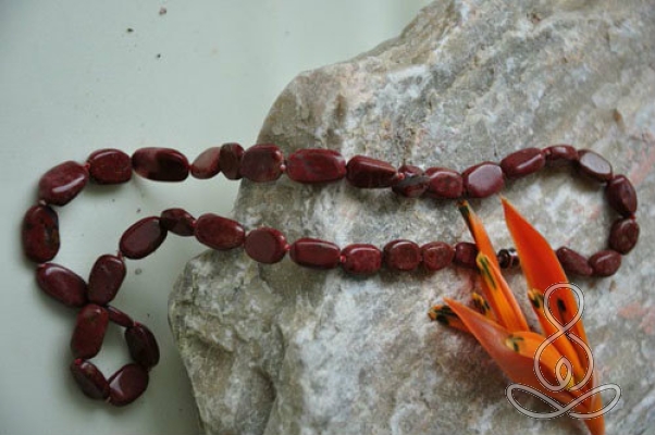 Jasper Necklace 17'' Red Oval Root Chakra Stone