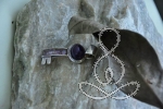 Amethyst Pendant 1.5'' Key Purple Sterling Silver Pendants Crystal and Gemstones Store