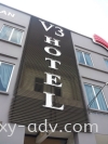 V3 Hotel Aluminium Signboard with Neon Light Aluminium 3D Box Up Lettering