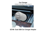 EZ189 Dual USB Car Charger Adapter (2.1A & 1.1A) Travel