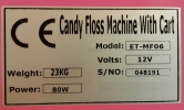 Gas candy floss machine with cart 520mm ID999139  Cotton Candy Food Machine & Kitchen Ware