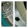 Cracks at loose bearing seats of upper & lower gearbox housing Split Gearbox Housing  Metal Stitching Crack Repair 