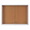 CG23 SLIDING GLASS Cabinet - Cork Board SLIDING Glass Cabinet - Aluminium Frame Notice Board Writing Equipment