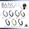 Bangle Bling2, 1 Layer, Heart Cuff, 09# Silver Bangle Bling-Bling Bracelet  Jewerly