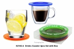 EZ162-4 CRYSTAL Drink Coaster - 4pcs Set with box Daily Use