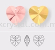 SW 6228 Heart Pendant, 10.3x10mm, Topaz Blend (722), 4pcs/pack 6228 HEART PENDANT, 10.3x10MM Pendants SW Crystal Collections