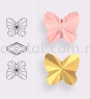 SW 5754 Butterfly Bead, 10mm, Jet (280), 2pcs/pack 5754 BUTTERFLY BEAD, 10MM Beads  SW Crystal Collections 