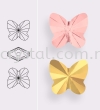 SW 5754 Butterfly Bead, 8mm, Crystal Copper (001 COP), 4pcs/pack 5754 BUTTERFLY BEAD, 08MM Beads  SW Crystal Collections 