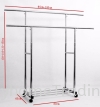 MHT201 S/STEEL EXTENDABLE DOUBLE BARS FLOOR DRYING RACK WITH WHEEL DRYING RACK FLOOR SERIES